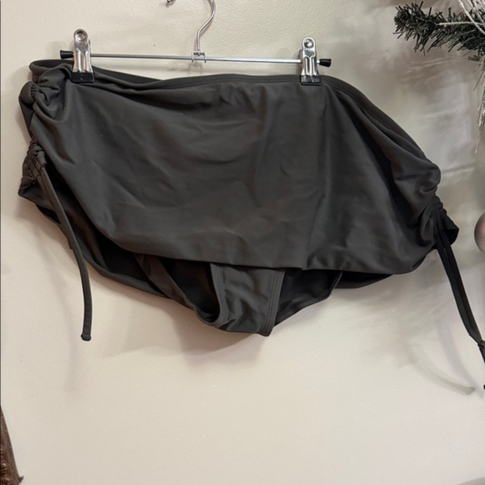 Merona Olive Green Swim Skirt One Piece